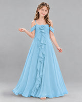 Sky Blue Ball Gown Junior Bridesmaid Dress Front