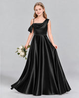 Black Ball Gown Junior Bridesmaid Dress Front
