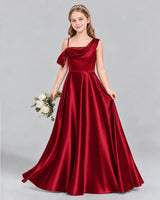 Burgundy Ball Gown Junior Bridesmaid Dress Front