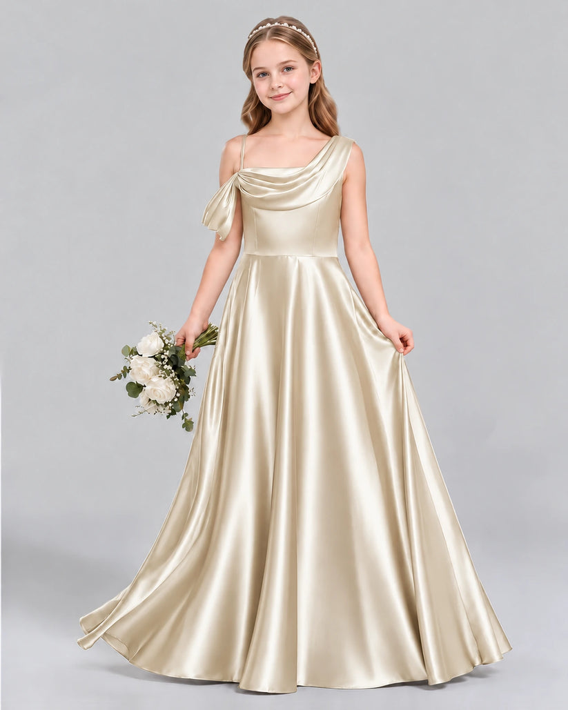 Champagne Ball Gown Junior Bridesmaid Dress Front