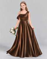 Chocolate Ball Gown Junior Bridesmaid Dress Front