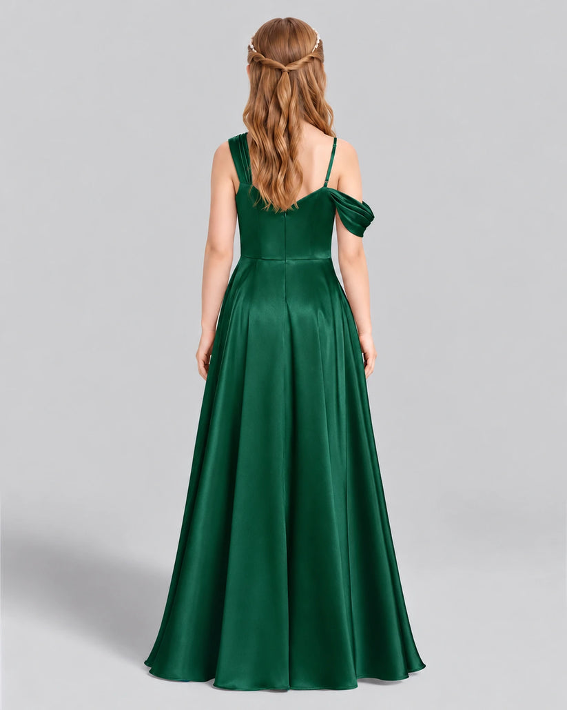Dark Green Ball Gown Junior Bridesmaid Dress Back [Shared]