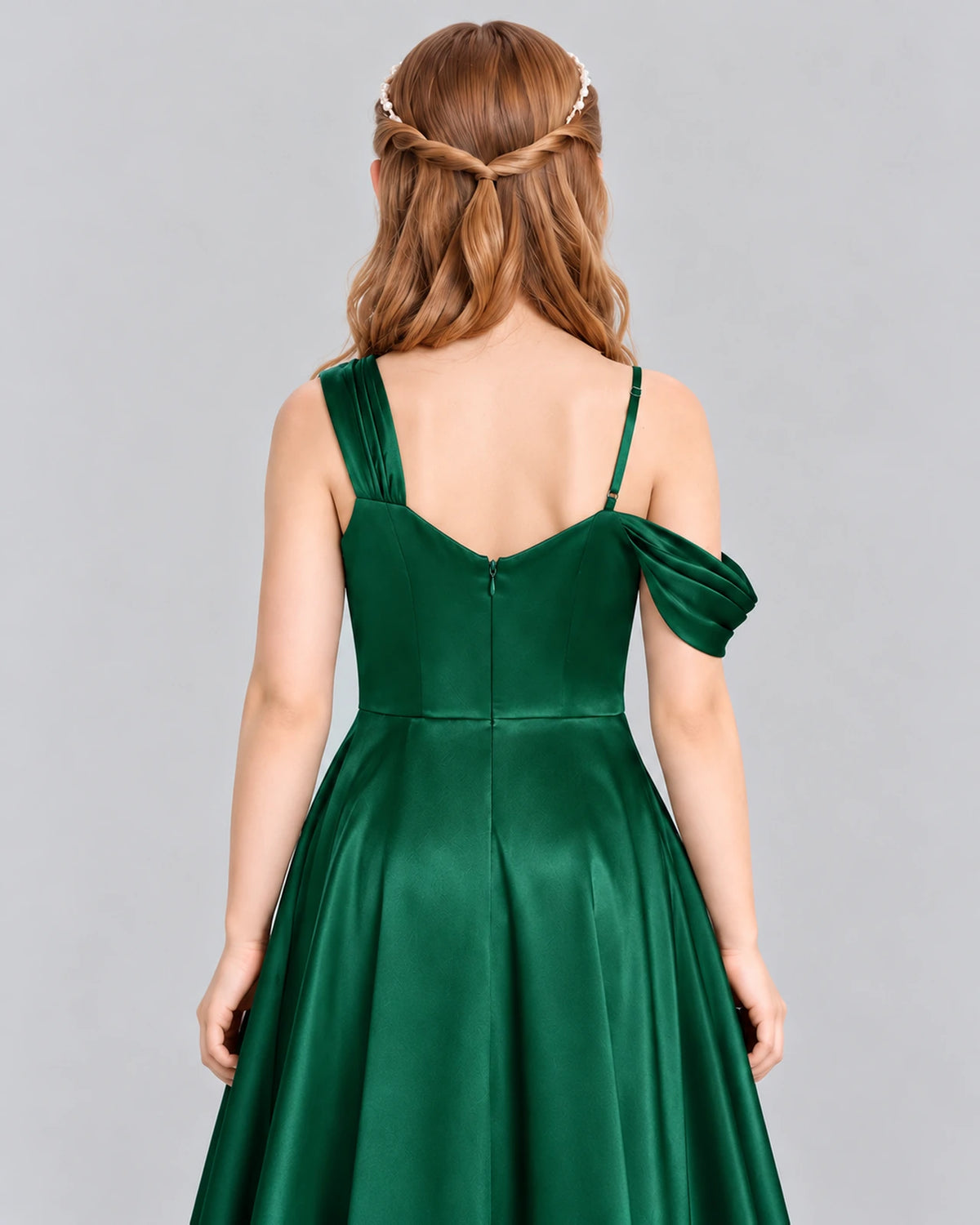 Dark Green Ball Gown Junior Bridesmaid Dress Back_Detail [Shared]
