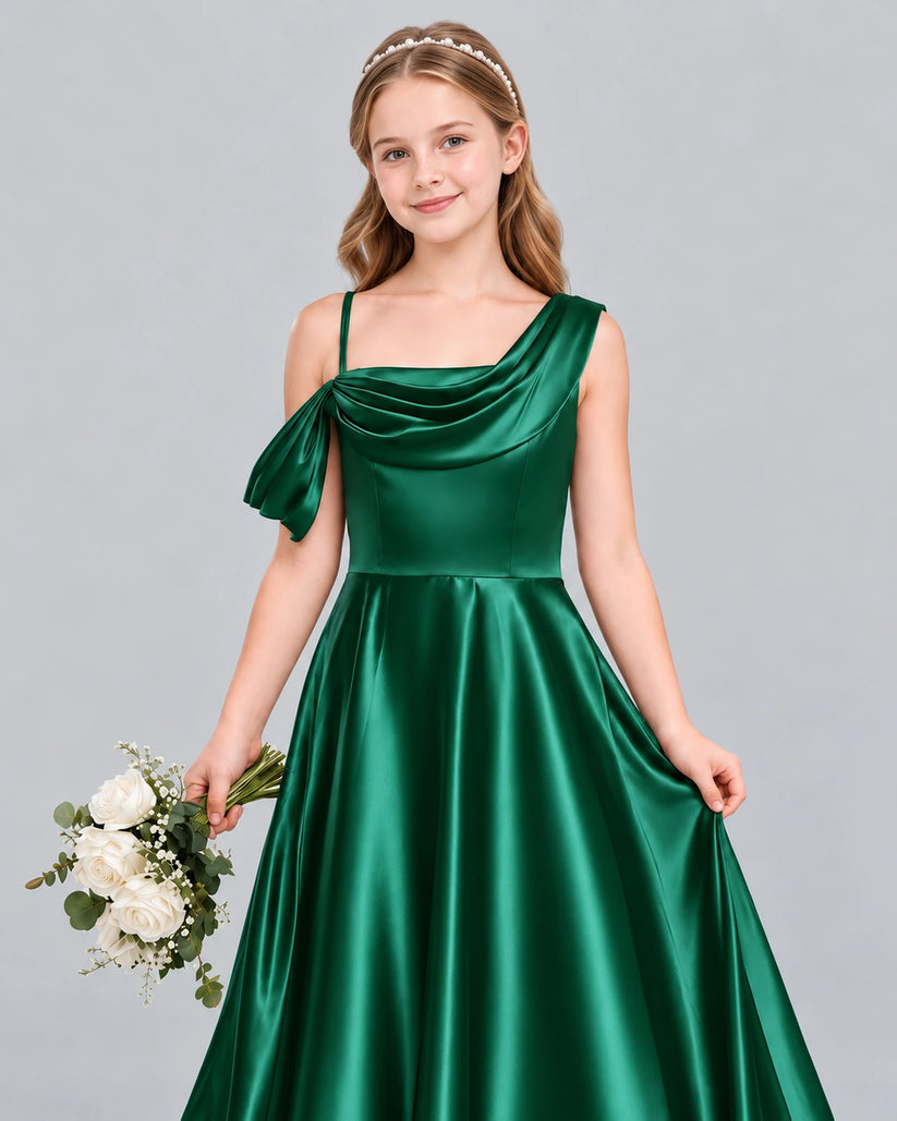 Dark Green Ball Gown Junior Bridesmaid Dress Detail [Shared]