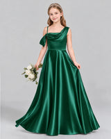 Dark Green Ball Gown Junior Bridesmaid Dress Front