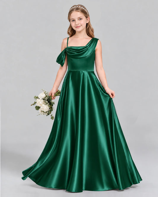 Dark Green Ball Gown Junior Bridesmaid Dress Front