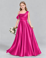 Hot Pink Ball Gown Junior Bridesmaid Dress Front