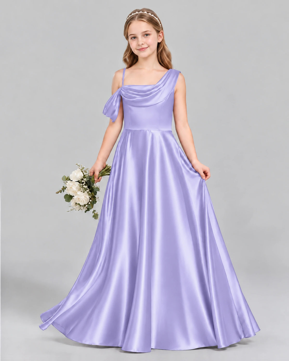 Lavender Ball Gown Junior Bridesmaid Dress Front