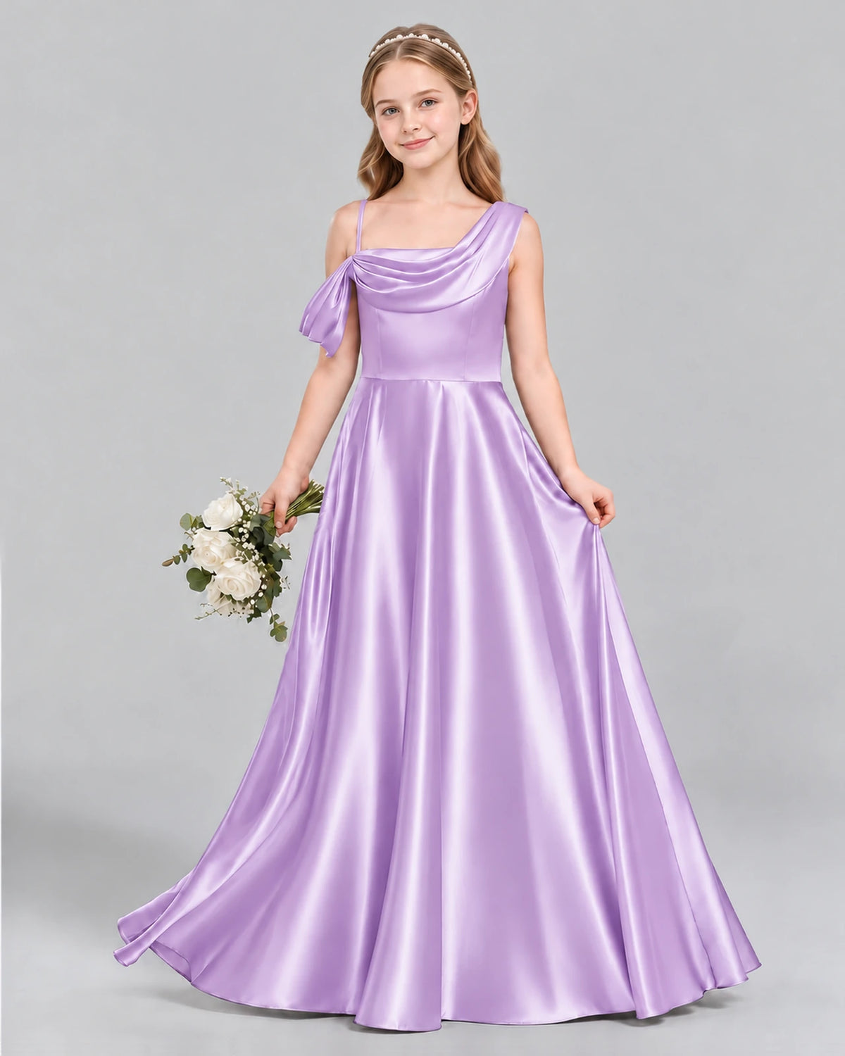 Lilac Ball Gown Junior Bridesmaid Dress Front