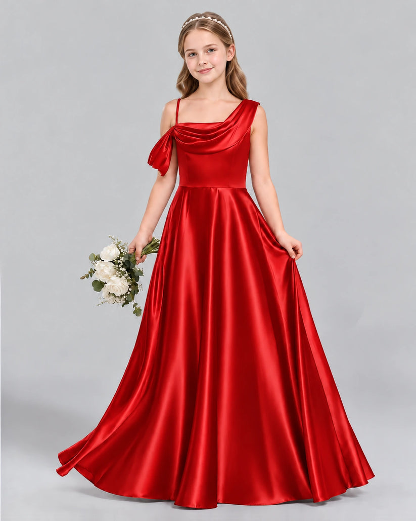 Red Ball Gown Junior Bridesmaid Dress Front
