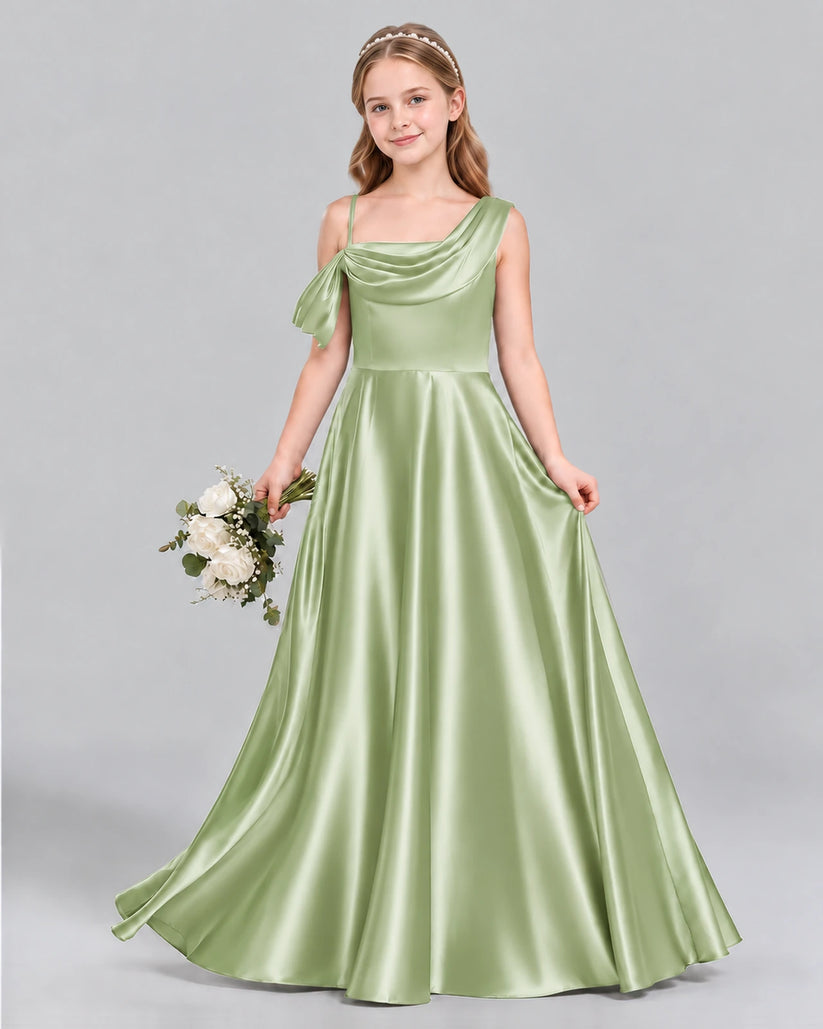 Sage Green Ball Gown Junior Bridesmaid Dress Front