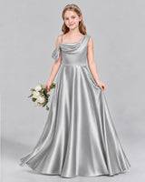 Silver Ball Gown Junior Bridesmaid Dress Front