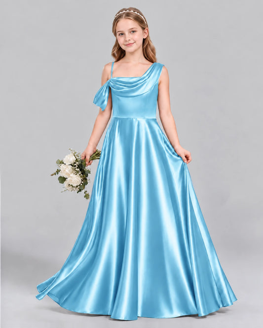 Sky Blue Ball Gown Junior Bridesmaid Dress Front