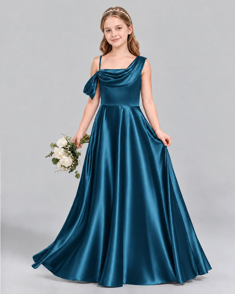 Teal Ball Gown Junior Bridesmaid Dress Front