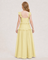Daffodil Chiffon Ruffled Tiered Junior Bridesmaid Dresses Back View