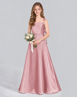 Dusty Rose A-line Junior Bridesmaid Dress Front