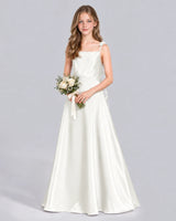 Ivory A-line Junior Bridesmaid Dress Front
