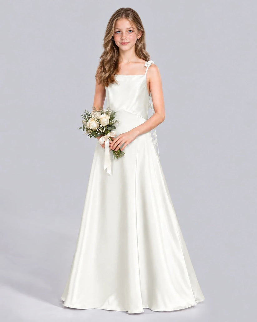 Ivory A-line Junior Bridesmaid Dress Front