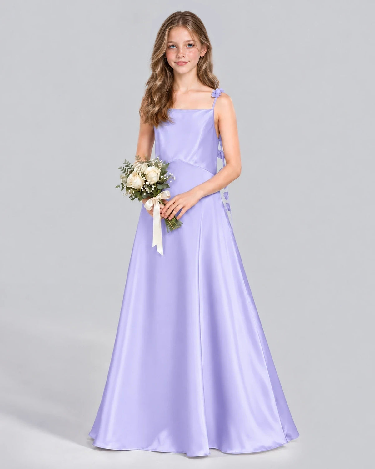 Lavender A-line Junior Bridesmaid Dress Front