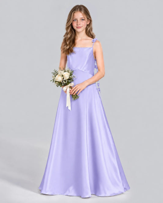 Lavender A-line Junior Bridesmaid Dress Front