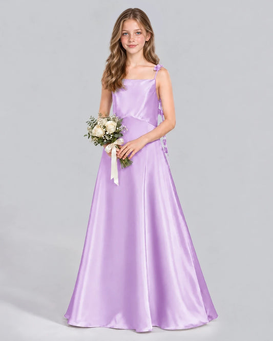 Lilac A-line Junior Bridesmaid Dress Front