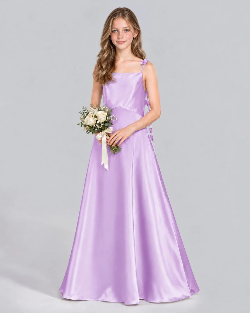 Lilac A-line Junior Bridesmaid Dress Front
