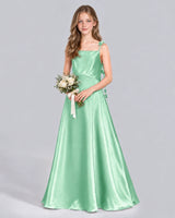 Mint Green A-line Junior Bridesmaid Dress Front