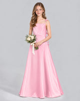 Pink A-line Junior Bridesmaid Dress Front