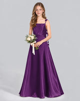 Purple A-line Junior Bridesmaid Dress Front