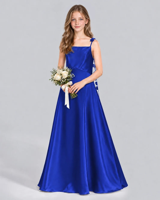 Royal Blue A-line Junior Bridesmaid Dress Front