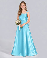 Sky Blue A-line Junior Bridesmaid Dress Front