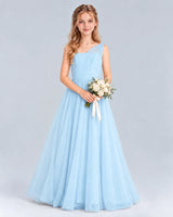 Baby Blue Ball Gown Junior Bridesmaid Dress Front