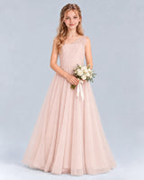 Blush Pink Ball Gown Junior Bridesmaid Dress Front