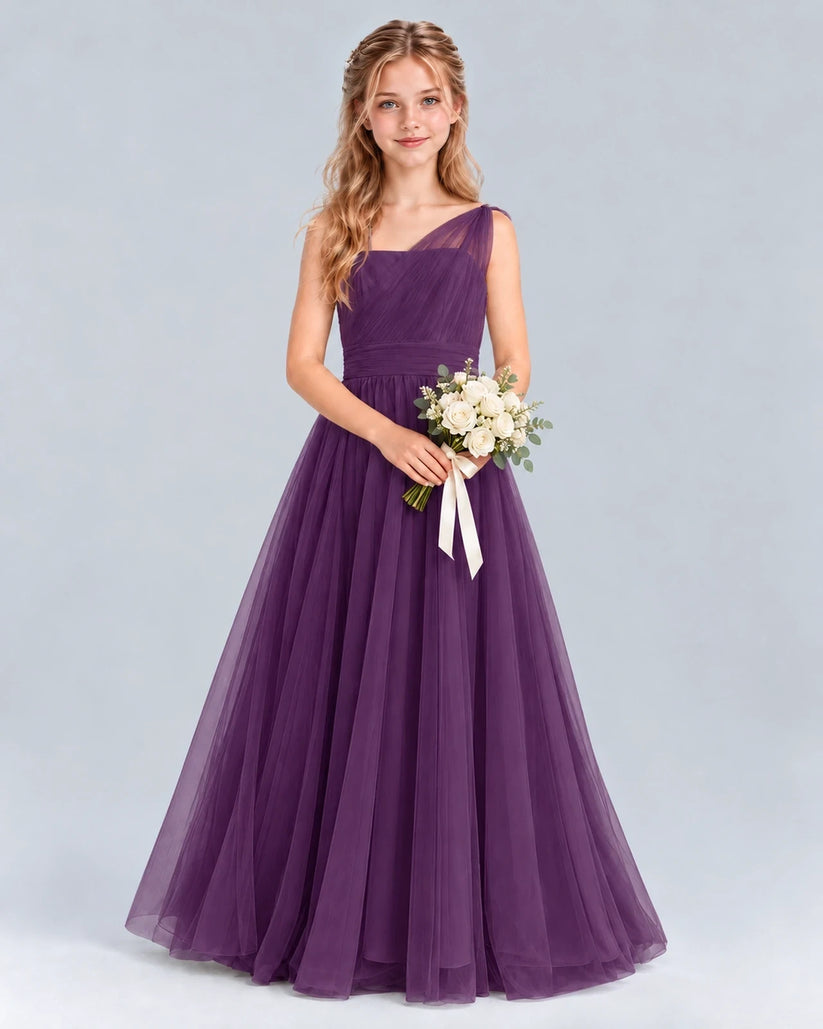 Grape Ball Gown Junior Bridesmaid Dress Front