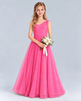 Hot Pink Ball Gown Junior Bridesmaid Dress Front