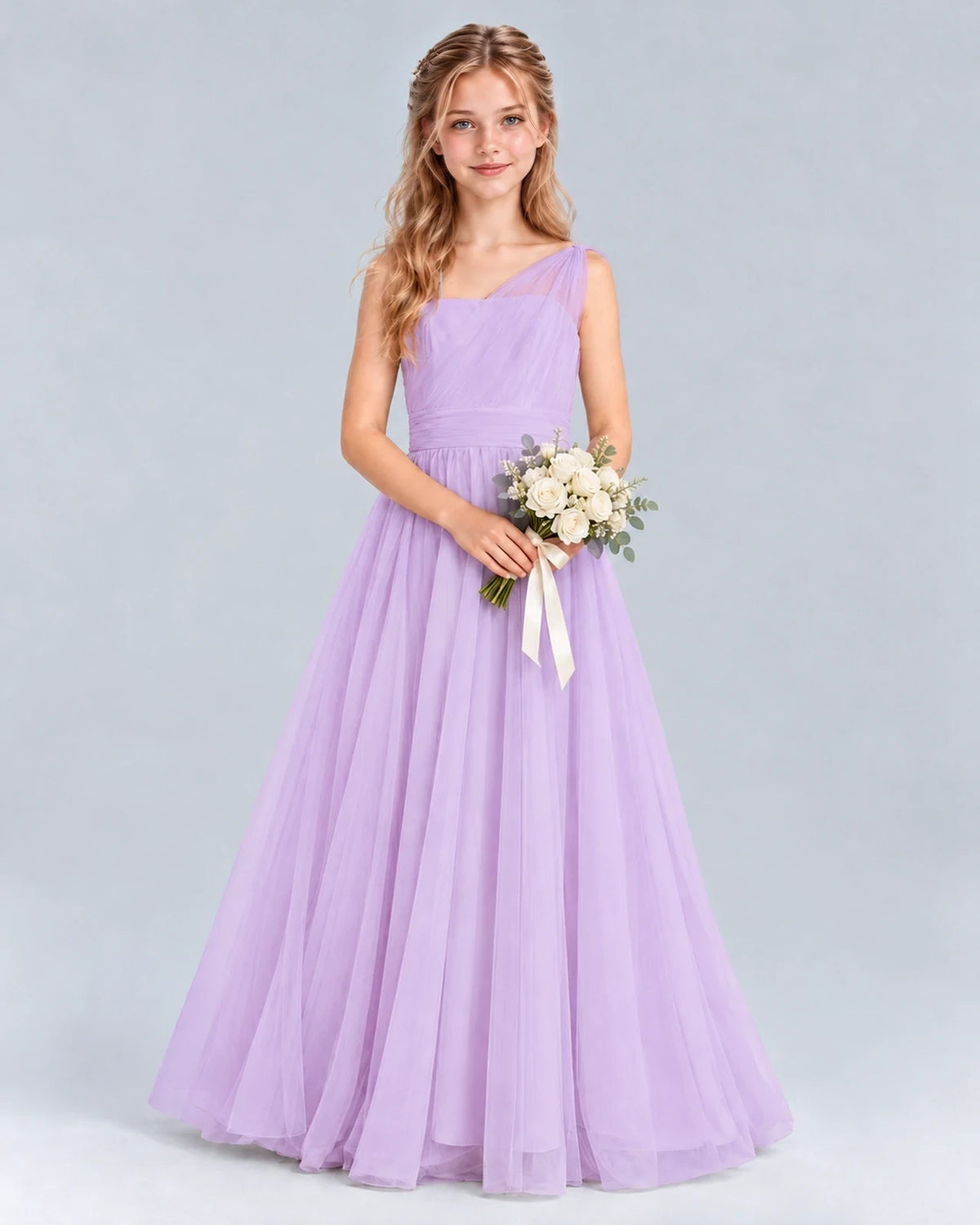 Lilac Ball Gown Junior Bridesmaid Dress Front