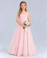 Pink Ball Gown Junior Bridesmaid Dress Front