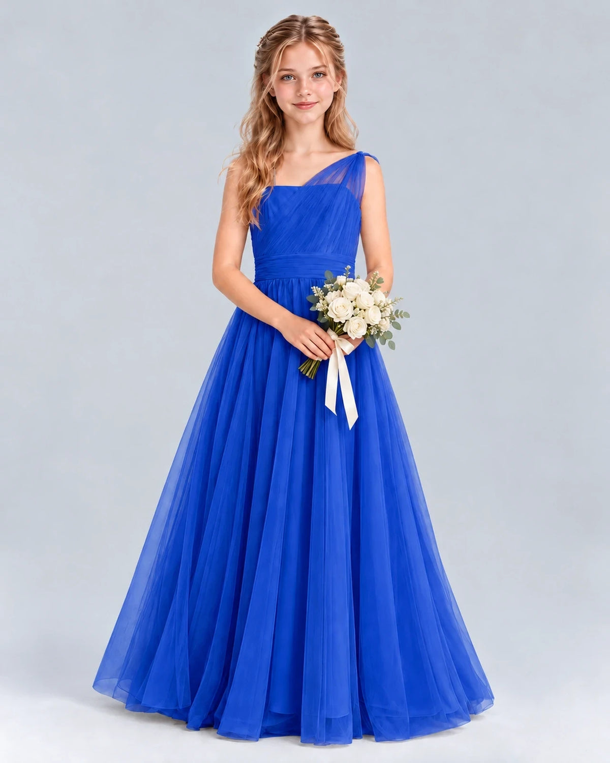Royal Blue Ball Gown Junior Bridesmaid Dress Front