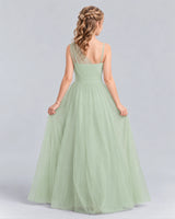 Sage Green Ball Gown Junior Bridesmaid Dress Back [Shared]