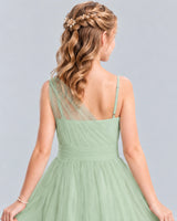 Sage Green Ball Gown Junior Bridesmaid Dress Back_Detail [Shared]