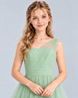 Sage Green Ball Gown Junior Bridesmaid Dress Detail [Shared]