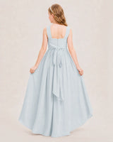 Mist chiffon A-line junior bridesmaid dress Back View