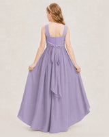 Wisteria Chiffon A-line Junior Bridesmaid Dresses Back View