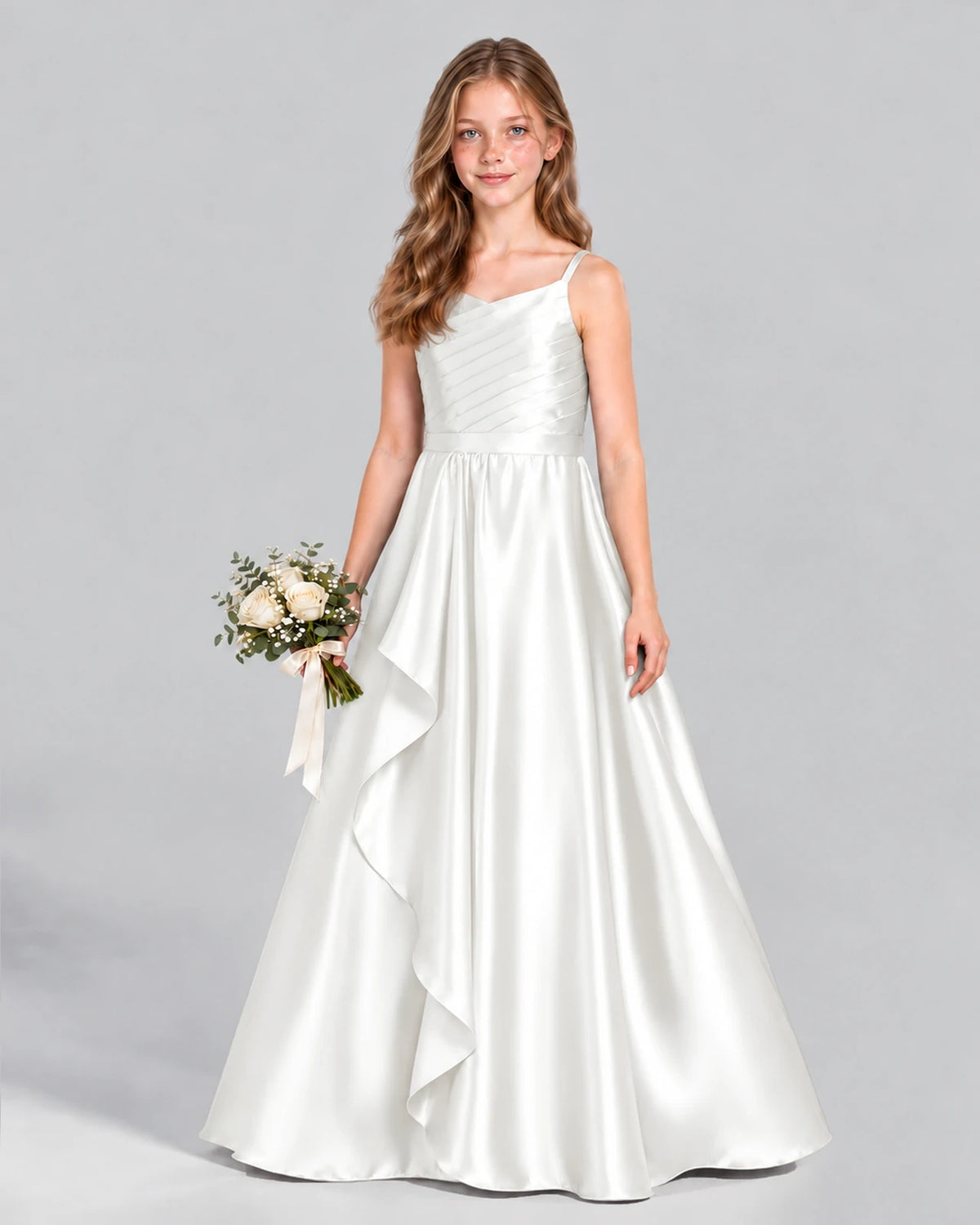 Ivory A-line Junior Bridesmaid Dress Front