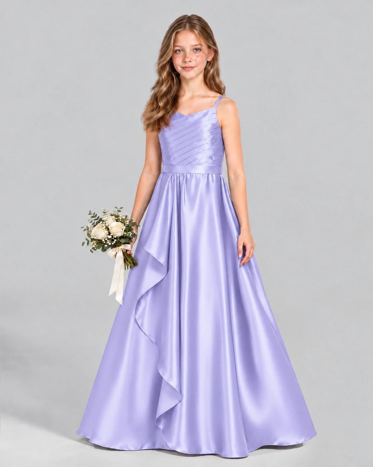 Lavender A-line Junior Bridesmaid Dress Front