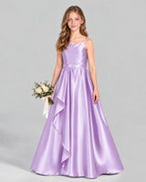 Lilac A-line Junior Bridesmaid Dress Front