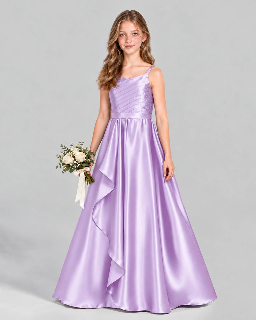 Lilac A-line Junior Bridesmaid Dress Front