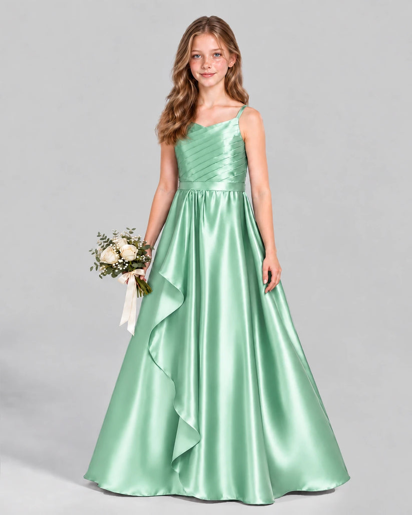 Mint Green A-line Junior Bridesmaid Dress Front