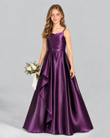 Purple A-line Junior Bridesmaid Dress Front