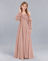 Dusty Rose A-line Junior Bridesmaid Dress Front